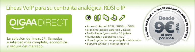 Oigaa Direct: Lineas VoIP para su centralita IP, Asterisk o 3CX